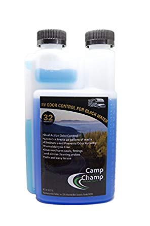 Camp Champ RV Odor Abate- DUAL- ACTION TECHNOLOGY - 32 1/2 oz Black Water Treatments- 64 1/4 Gray Water Treatments- Manufactured by Cheltec, Inc.