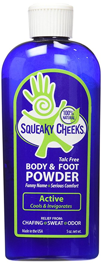 Squeaky Cheeks Natural Foot Powder - Shoe Deodorizer That Will Prevent Blisters, Chafing, Rash, and Foot Odor, and Will Keep Shoes Smelling Fresh For Up To Six Months Foot and Body Powder