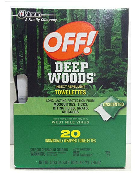 Off! Deep Woods Insect Repellent Wipes, 20 Towelettes