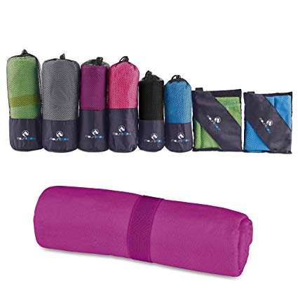 MountFlow Microfiber Towel - Quick Dry Micro Travel Towels for Swimming Pool Camping Gym Sports Yoga and Pilates