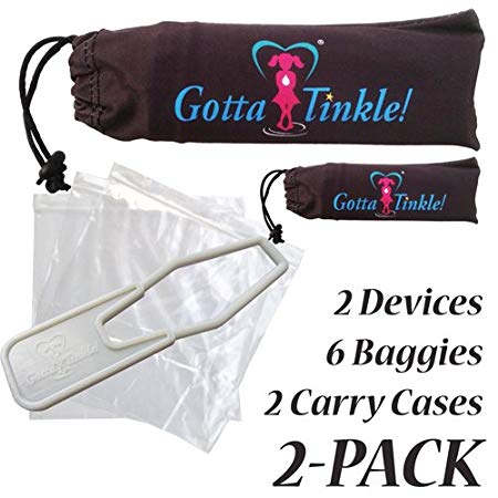 Gotta Tinkle! Female Urination Device for Women & Kids (2-Pack) Pee Standing Up/Travel-Size Portable Toilet/Urinal