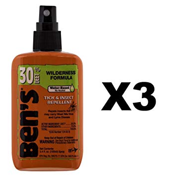 Ben's 30% Deet Insect Repellent Spray, 3.4 oz (Pack of 3)