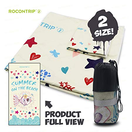 ROCONTRIP Microfiber Beach Towel for Travel, Quick Dry Beach Towel Set - 55