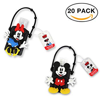 Adorable Disney Hand Sanitizer with Classic Mickey and Minnie Mouse Holder (1oz) (10, Mickey and Minnie...