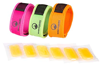 Wakeman Mosquito Repellent Bracelets 3 Wristbands + 6 Refills Deet Free