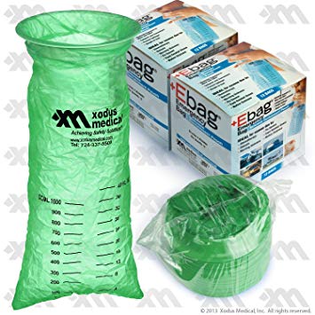 Green Biodegradable Emesis Bag 40 Oz. (1000ml) 24 Per Case