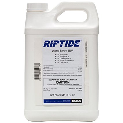 Riptide 5.0% Pyrethrin ULV 64 ounce Pest Control For Stored Product Pests, Cockroaches, biting Insects, crawling insects, mosquitos, flies etc.. Used In Misting Systems for Flying Insects