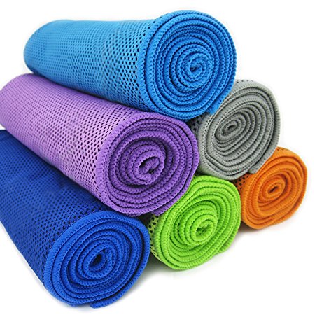 Muser Cooling Towels Pack of 6 Neck Wraps for Athletes Workout Sports and Fitness Instant Cooling Relief