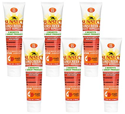 Sunsect Insect Repellent + Sunscreen 4 oz Tube (6 pack)