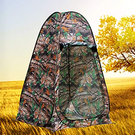 Camouflage Portable Camping Toilet Pop up Tent Privacy Shower Changing Room (Camo)