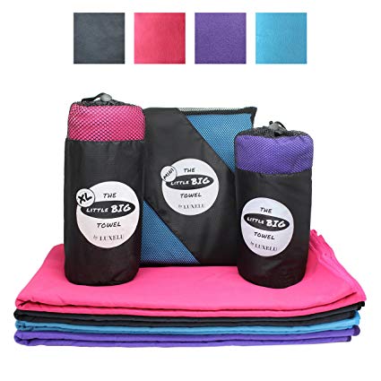 Premium Microfiber Sports Towel / Travel Towel - Fast Drying LITTLE BIG Towel by Luxelu - Available in XL, Large and Mini